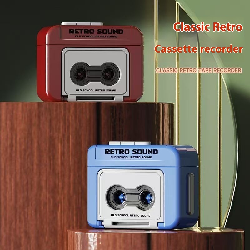 Wheatfield Life Store Keychain mini cassette retro popular recorder mini recordable fun music box pendant keychain ornament gift