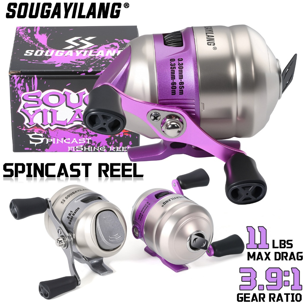 Sougayilang Bullet Wheel Gear Ratio 3.9:1 High Speed ​​Fishing Reel Brand New Various  Available Metal Handle Fishing Reel Suitable for Beginners