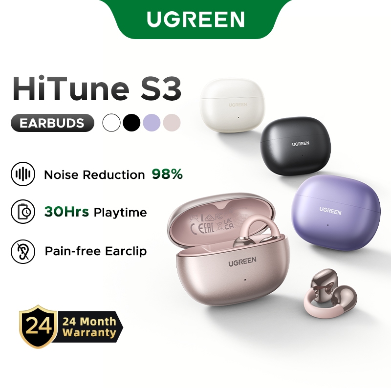 UGREEN HiTune S3 True Wireless Earbuds IPX5 Ear-clip Design Hook Earbuds Open Audio TWS Sport Headset HD Call Noise Reduction