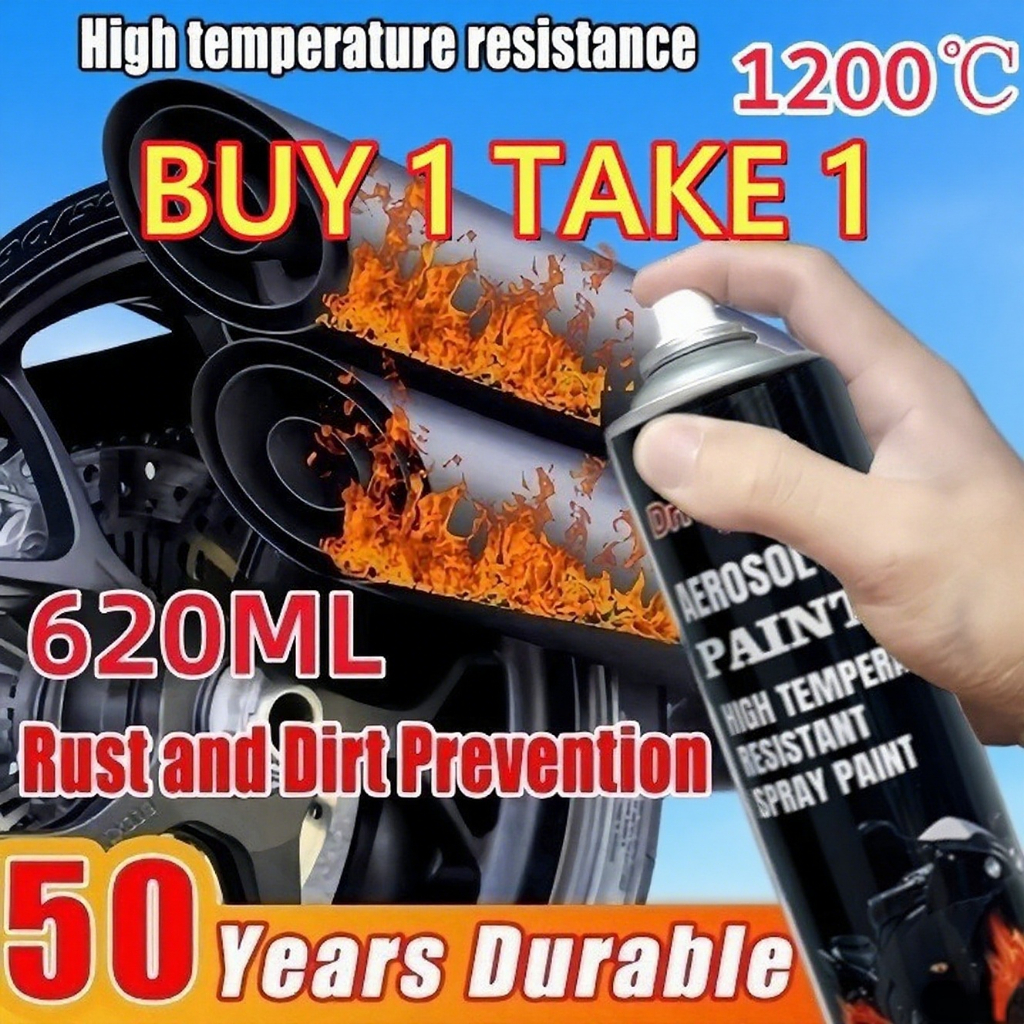 【1200°C Hight】Universal Motorcycle Parts High Temp Spray Paint Engine Coating Spray