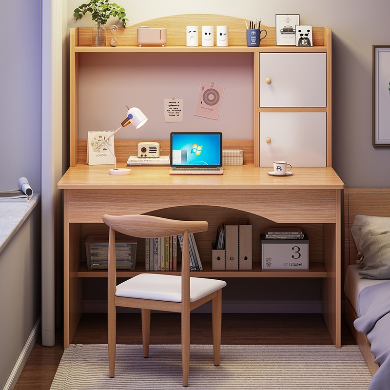 Desk student study table bookshelf bookcase integrated table computer table Meja belajar pelajar meja komputer 书桌