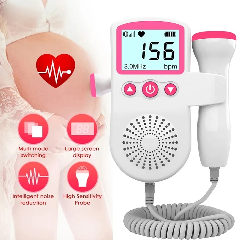 【Free Battery】【Instock locally】3.0Hz Doppler Fetal Heart Detector – Baby Care Device: Listen to Fetal Heartbeat & Ultrasound Heart Rate Monitoring
