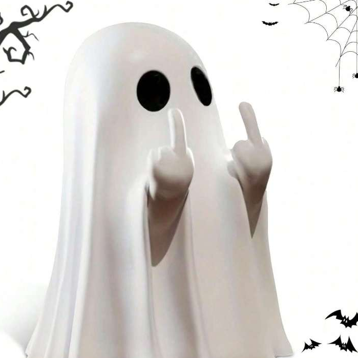 Halloween Ghost Ornaments - Spooky Funny Cute Resin Ghost Figurine, Perfect for Halloween Decorations, Indoor Home Office Desk Decor & Holiday Gifts