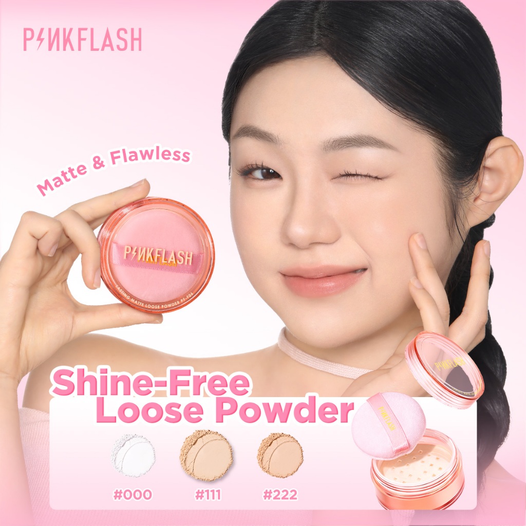 PINKFLASH OhMySelf Loose Setting Powder Oil Controller Matte lightweight With Face Powder Puff