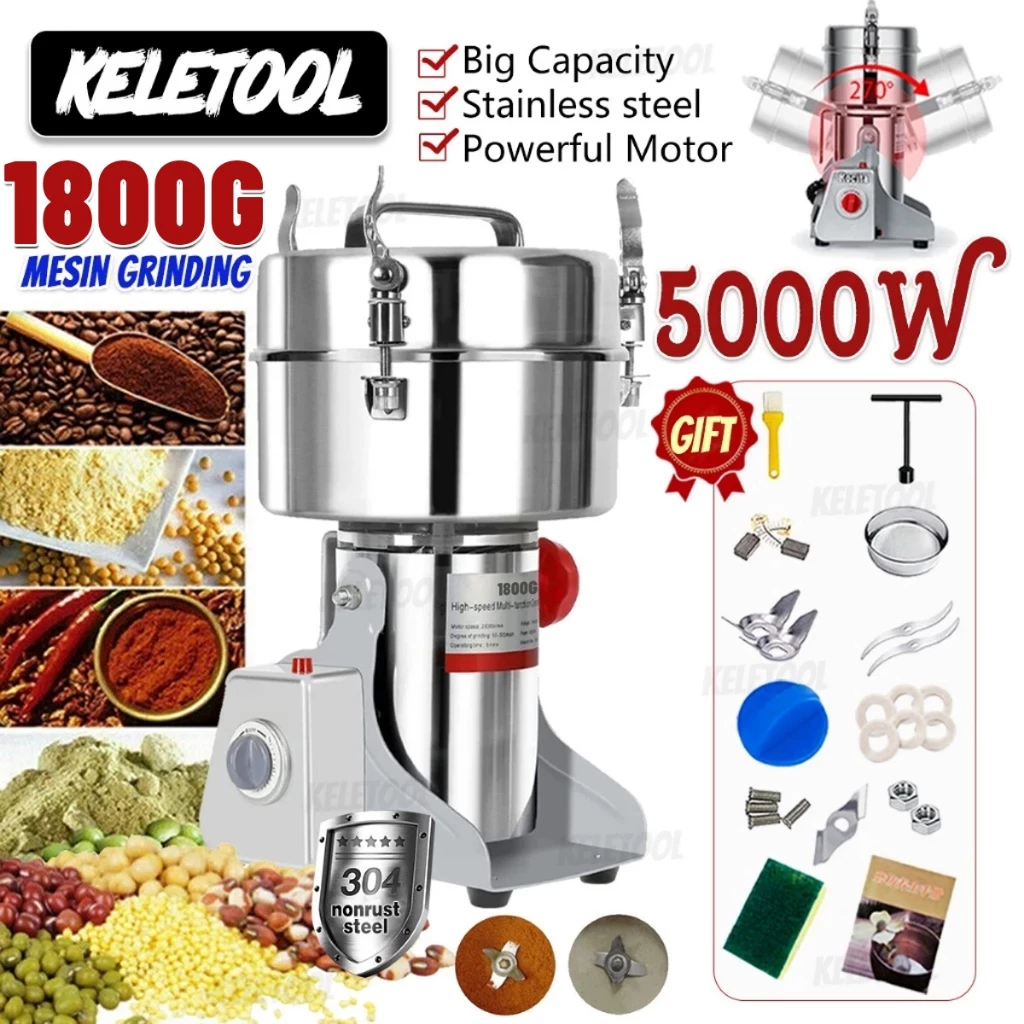 Pengisar kering 磨粉机 heavy duty grindergrinder Coffee Mill Flour Machine1800g Dry Food Powder Spice Grinder pengisar kering mesin ais kacang mesin