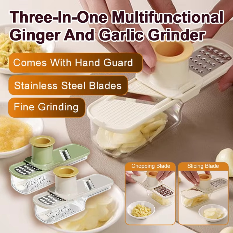 3-in-1 Multifunctional Ginger and Garlic Grinder Home Kitchen Slicer All Grinder