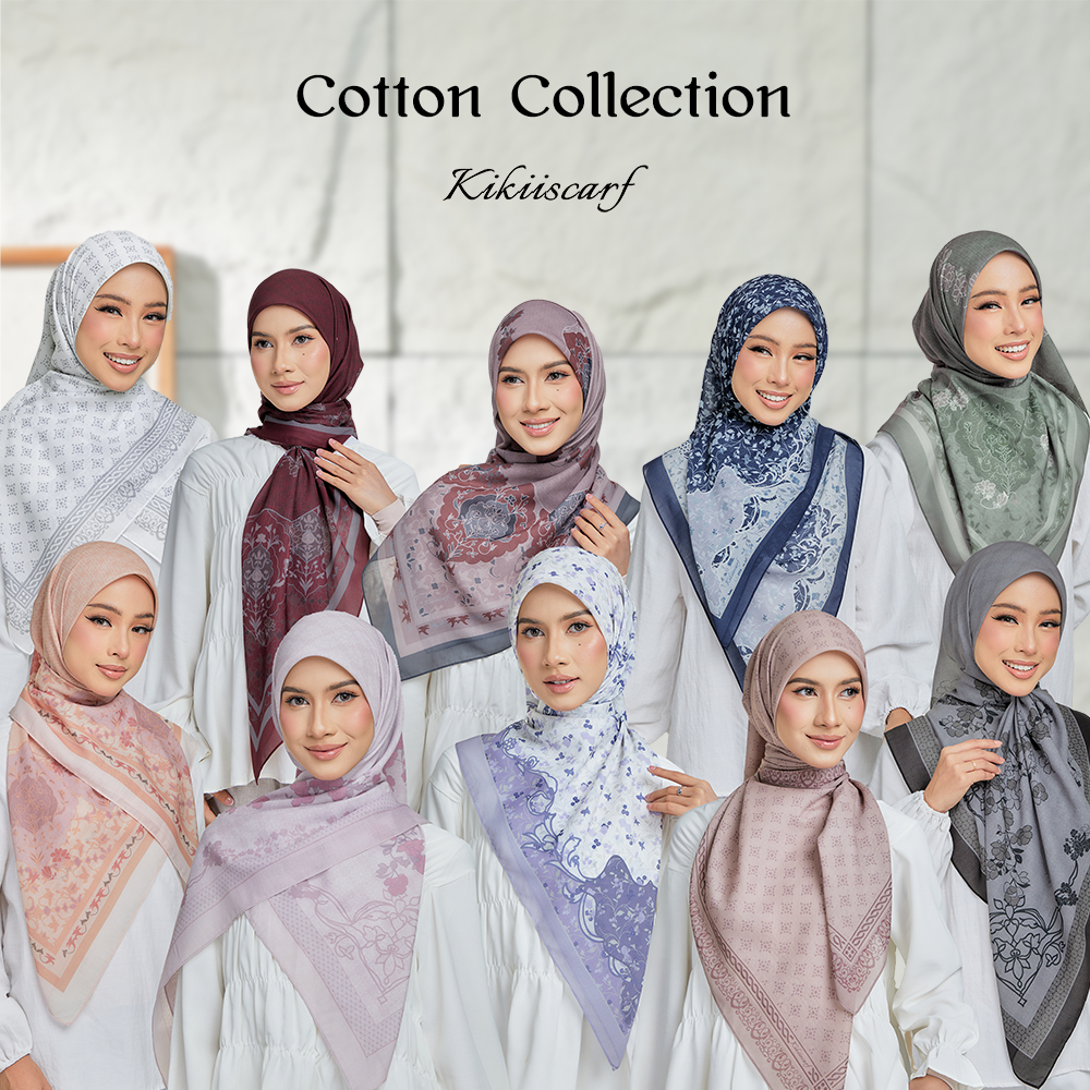 COTTON BAWAL COLLECTON TUDUNG BAWAL PRINTED  KIKIISCARF BIDANG47 BIDANG50 BIDANG60
