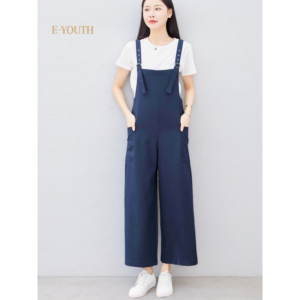 Eyouth 1518 Women’s Adjustable Strap Jumpsuit | Relaxed Wide-Leg Overalls