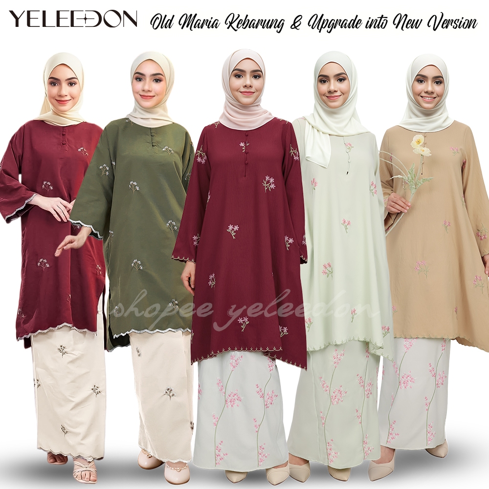 YELEEDON MARIA KEBARUNG BAJU LABUH SULAM Baju Kurung Kedah Moden Baju Raya Haji 2025 Sesuai Untuk Nikah/TunangBaju Kebarung Baju Raya 2025 Sulam Kurung