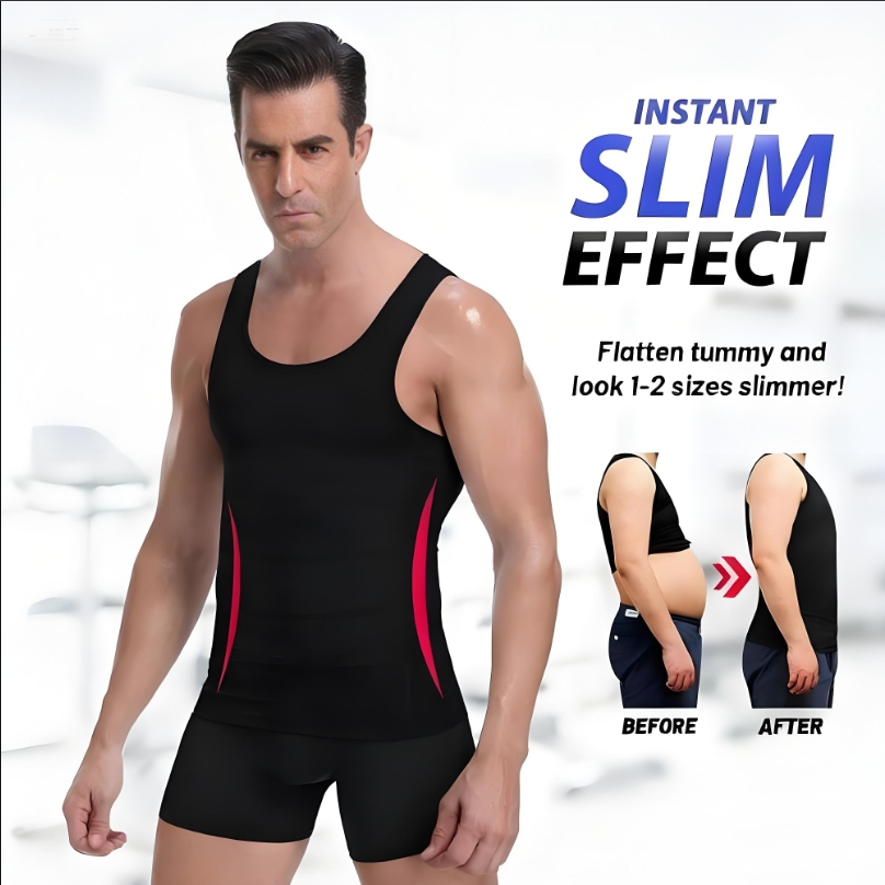 Men's slim fit T-shirt shaping tight fitting short sleeved men's shaping underwear waist fitness training waist belt vest shaping clothes waist shaping clothes