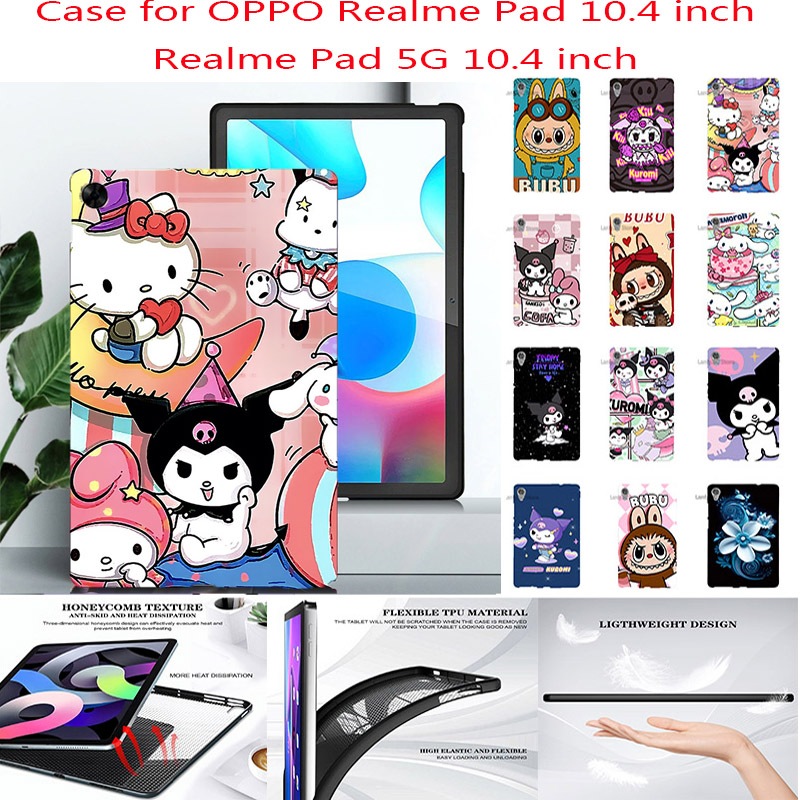 Casing for Realme Pad 10.4 inch Realme Pad 5G 10.4 inch RMP2102 RMP2103 Cute cartoon pattern four-corner anti-fall colorful tablet cover compatible