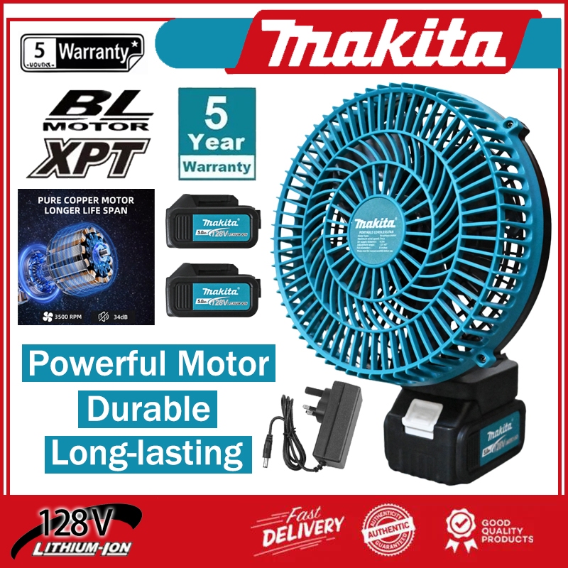 Makita 8 Inch Portable Camping Fan Lithium battery Cordless Fan 2nd gear Kipas Bateri Tahan Lama Mini Fan Battery Outdoor 风扇