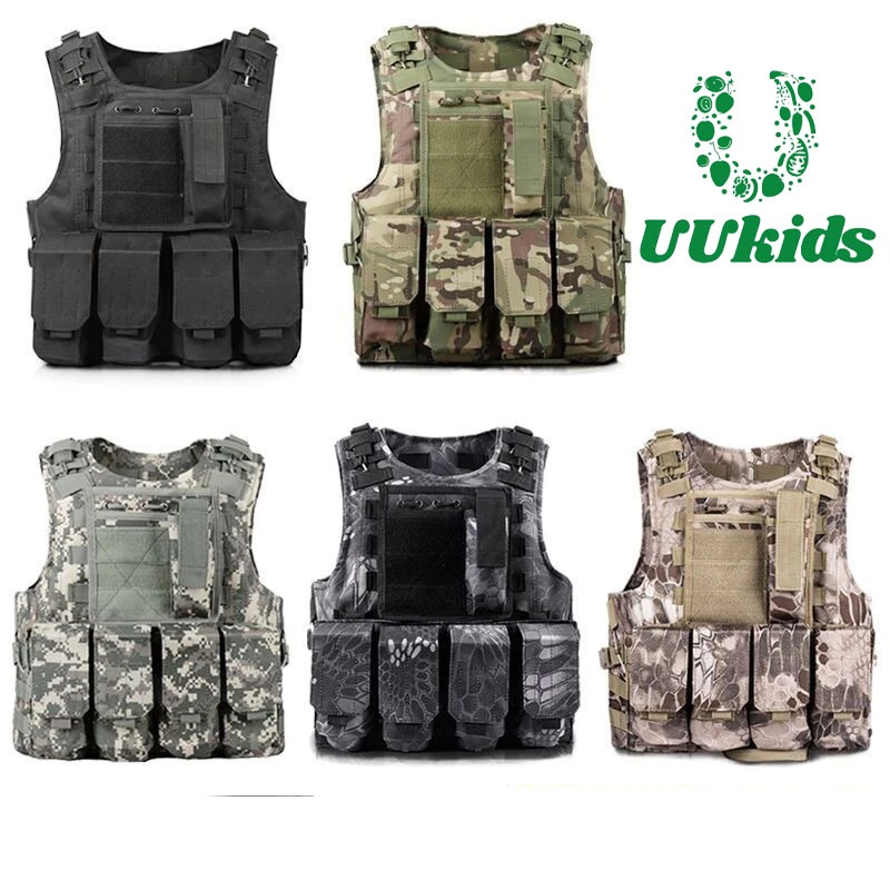 Children's Tactical Vest, Children's Bulletproof Vest, Camouflage Tactical Vest, Level 3 Armor, Multifunctional Combat Vest Equipment, Size-Adjustable, Performance Costume Props