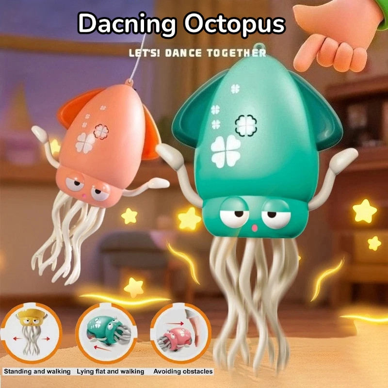 Electric Dancing Octopus Toy Automatic Obstacle Avoidance Music Interactive Crawling Robot Toy Kids