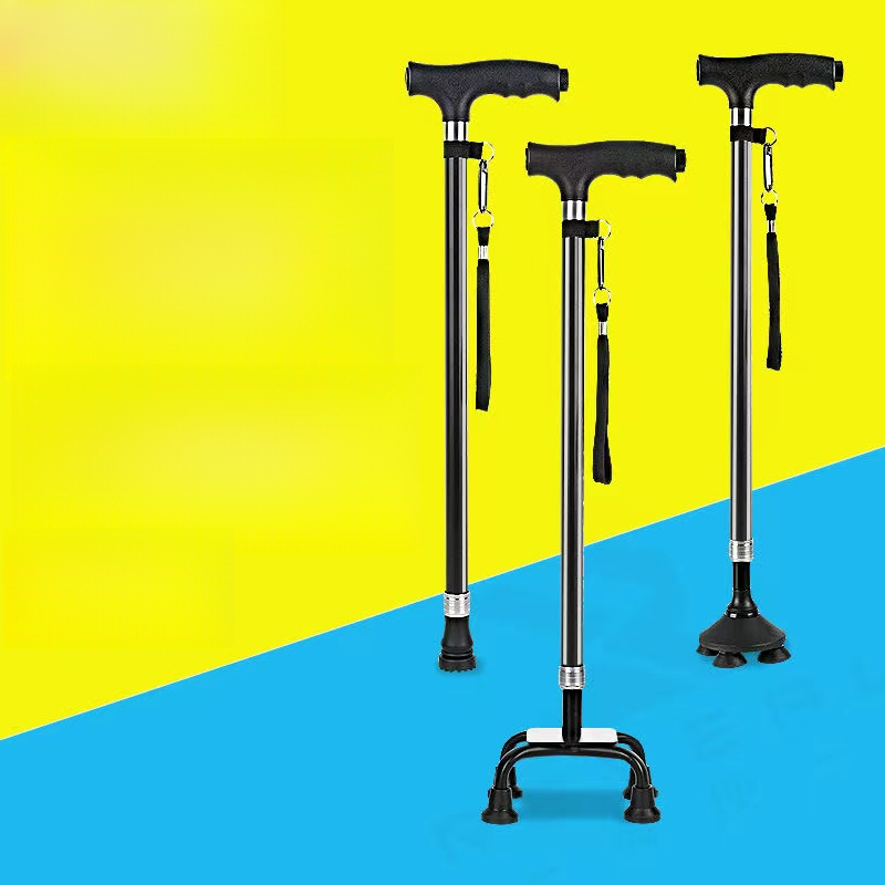 Elderly Crutches Shock-resistant Crutches Big Four-legged Cane 、walking aid、walking cane、tongkat orang tua、tongkat lipat、 4 kaki、Foldable walking stick for elderly、tongkat kaki 4、拐杖椅子* &- &