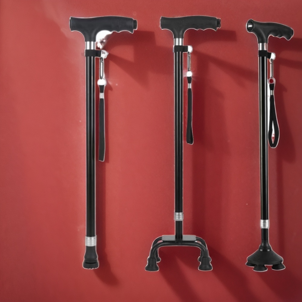 Elderly Crutches Shock-resistant Crutches Big Four-legged Cane、walking aid、walking cane、tongkat orang tua、tongkat lipat、 4 kaki、Foldable walking stick for elderly、tongkat kaki 4、拐杖椅子- *-- * &-- * && *