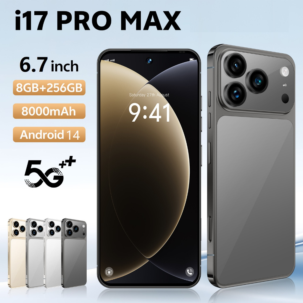 NEW A17 Pro Max 4G/5G Network 6.7inch Full Screen Large Memory 8GB RAM+256GB ROM Battery 8000mAh Android 14.0