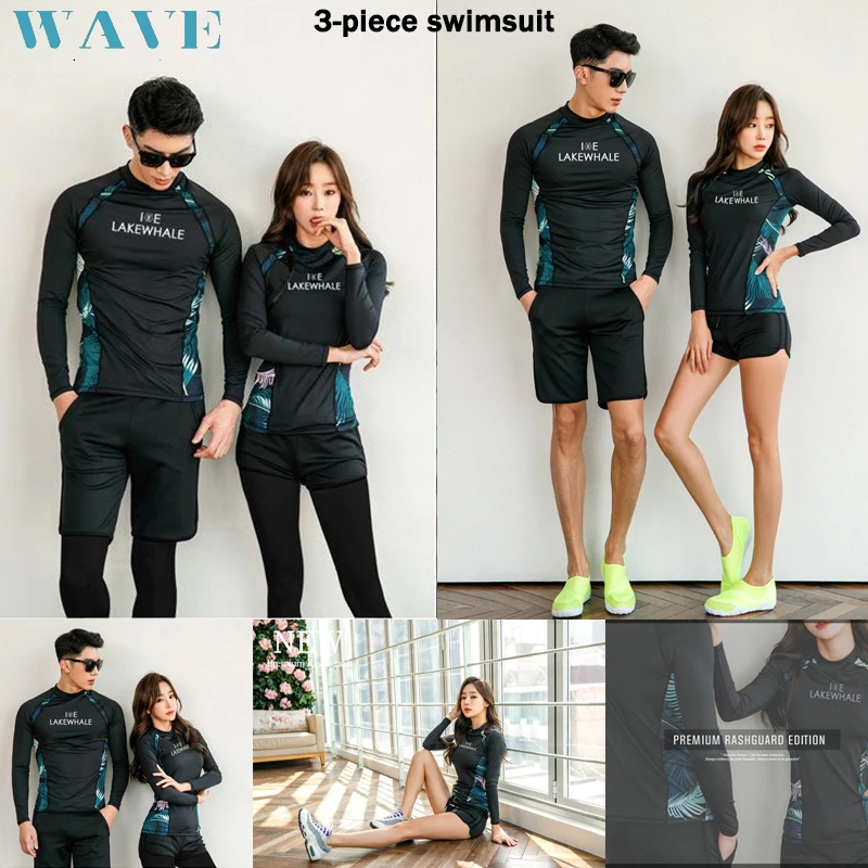 [WAVE] READY STOCK Rearguards Couple Men Women Men Long Sleeve Swimming Suit Surf Dinner Rash Guard Short Pants swim shorts Beach Surf snorkelingrf Dinner Rash Guard Short Pants women swimming suit ba