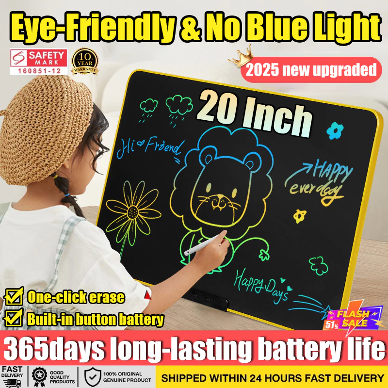 16/20 Inch LCD Writing Tablet Educational Toys for Kids Drawing Board Writing Pad Gift for Boys Girls Mainan Teblet Budak Perempuan 液晶手写板儿童绘画女童玩具