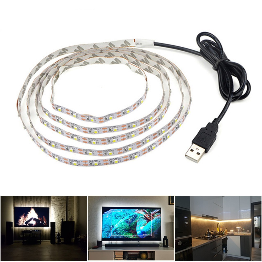 DC 5V USB LED Strips light White/Warm White Tira TV Background Lighting Tape Home Decor Lamp 1-5m