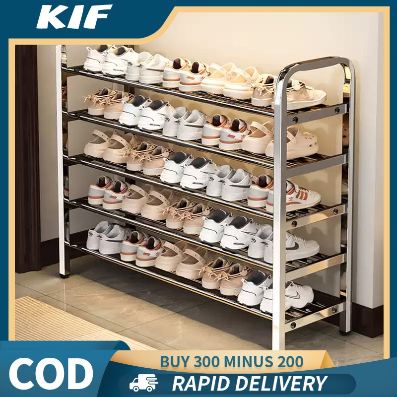Multi-Layer  Stainless Steel Shoe Rack   Indoor Outdoor Cabinet Rack Besi  Shoe Storage Rack  Living  Rackhelf Flower RackLiving Room Shelf Sundries Rack Indoor 不锈钢鞋架