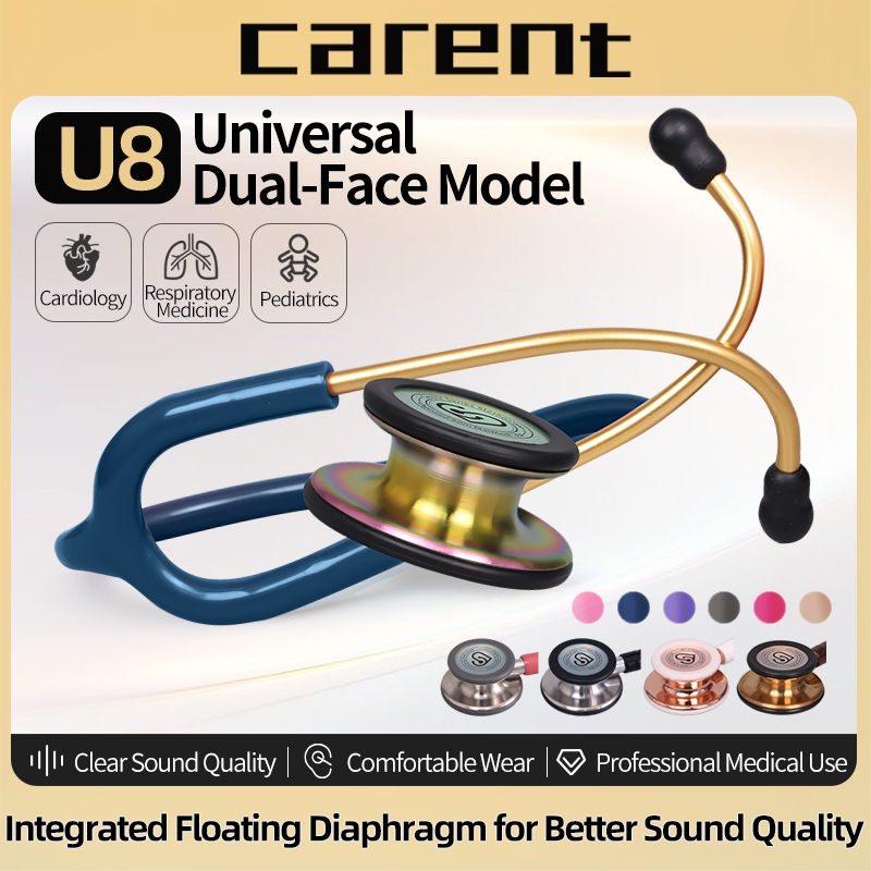 Carent U8 Professional Cardiology Stethoscope Double Head Medical Equipment for Doctor Nurse Student Lightweight & High Sensitivity