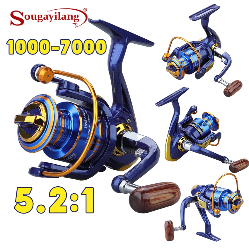 [Free Gift]Sougayilang Spinning Fishing Reel 1000-7000 5.2:1/4.9: 1 High-speed 12BB Full Metal  Reel Suitable for Saltwater Freshwater Fishing Reel Best Gifts for Fishing Lovers