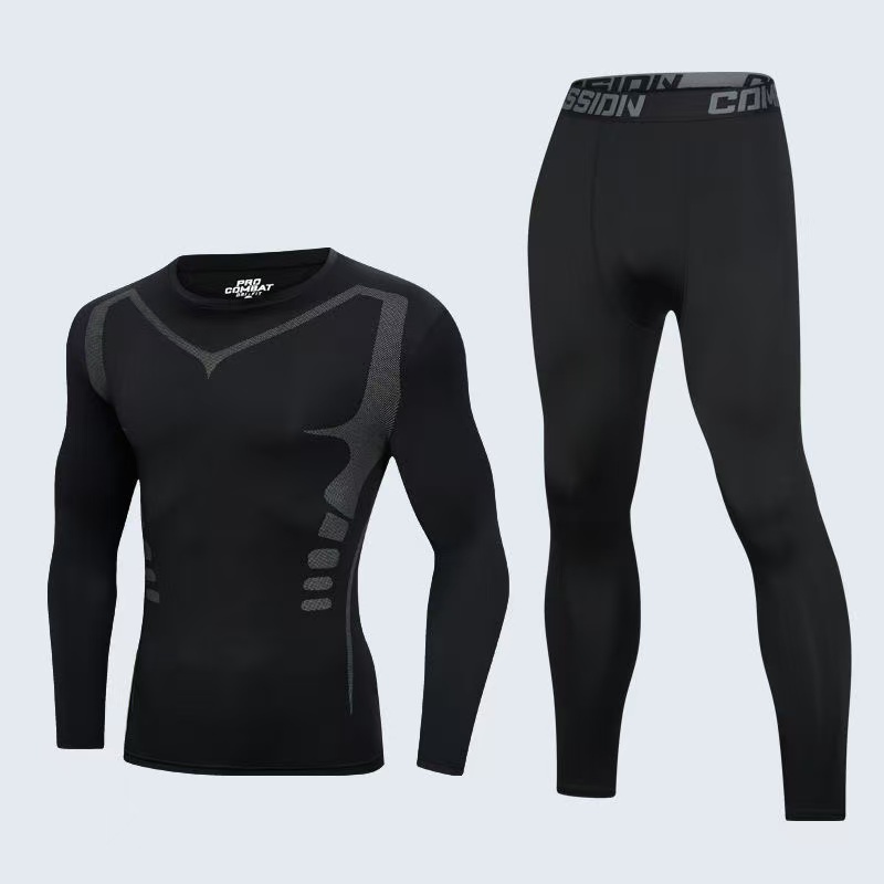 Men Sport Set Quick Dry Compression Top & Pants Cooling Anti-Odor Fabric Lightweight Muscle Support