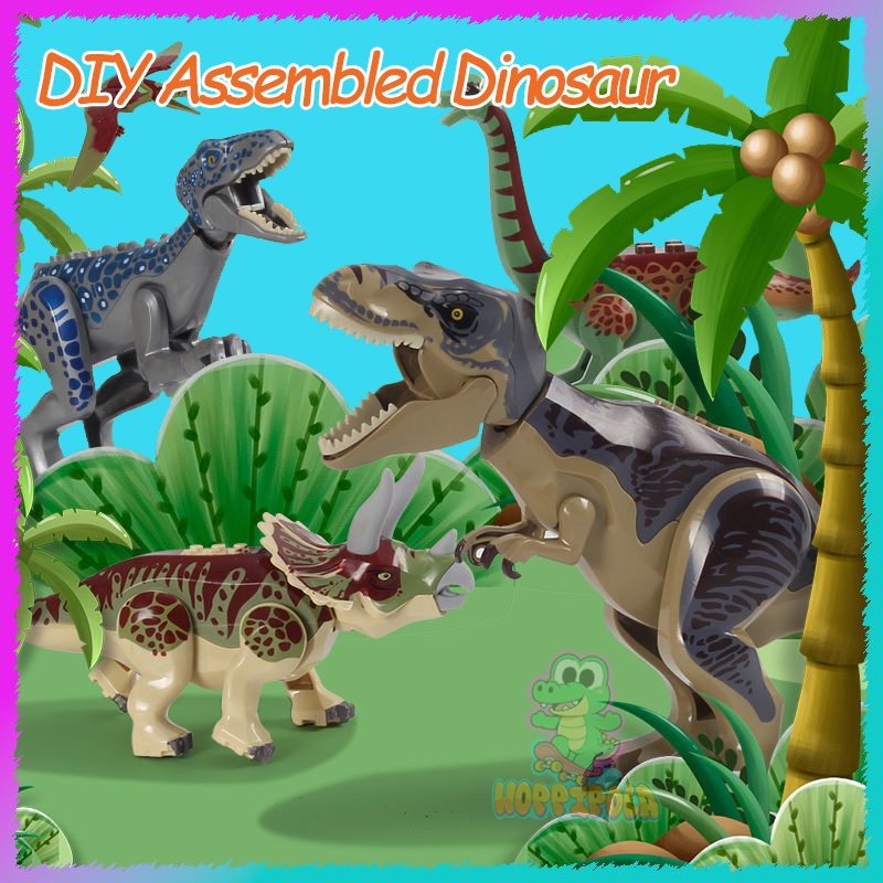 DIY Dinosaur Educational Model Assembled Building Block Toys Children Boys Tyrannosaurus