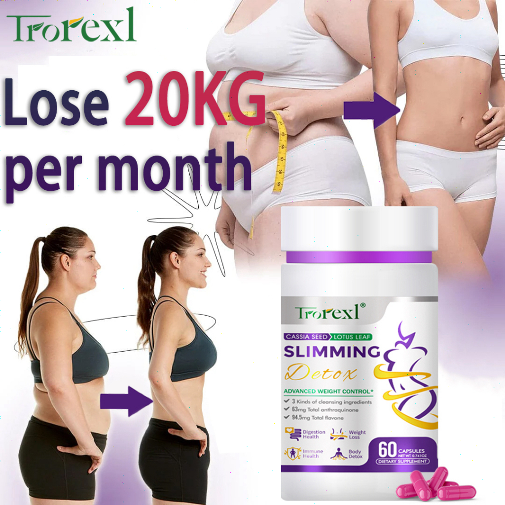 【24H Delivery】Trorexl Fast Slimming Halal Cassia Seed Lotus Leaf Weight Loss Capsules Fat Burner Belly Appetite Suppressant