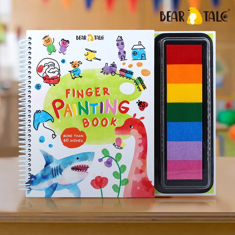 BEAR TALE Kids DIY Finger Painting Book Washable Finger Paint Art Coloring Book For Early Education