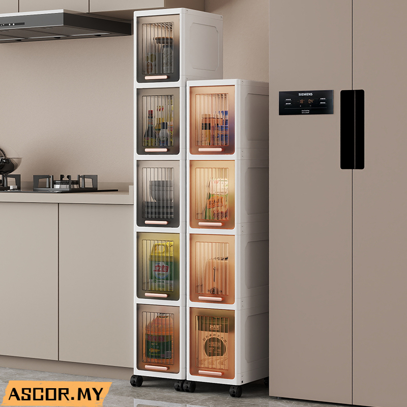 L25cm Bathroom Cabinet Drawer Gap Storage Cabinet side cabinet toilet Storage Cabinet Kitchen Narrow Organizer Rak Bilik Mandi Slim Storage Cabinet 收纳柜