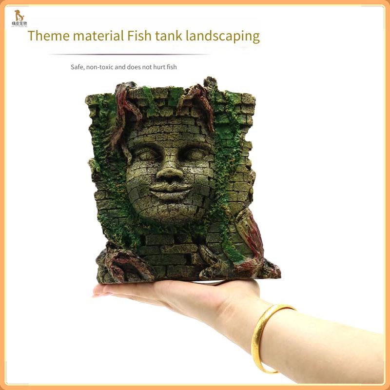 Fish tank landscaping/Aquarium decoration ornaments/Fish and shrimp shelter/Resin landscaping crafts imitating ancient Roman figures for fish tank landscaping