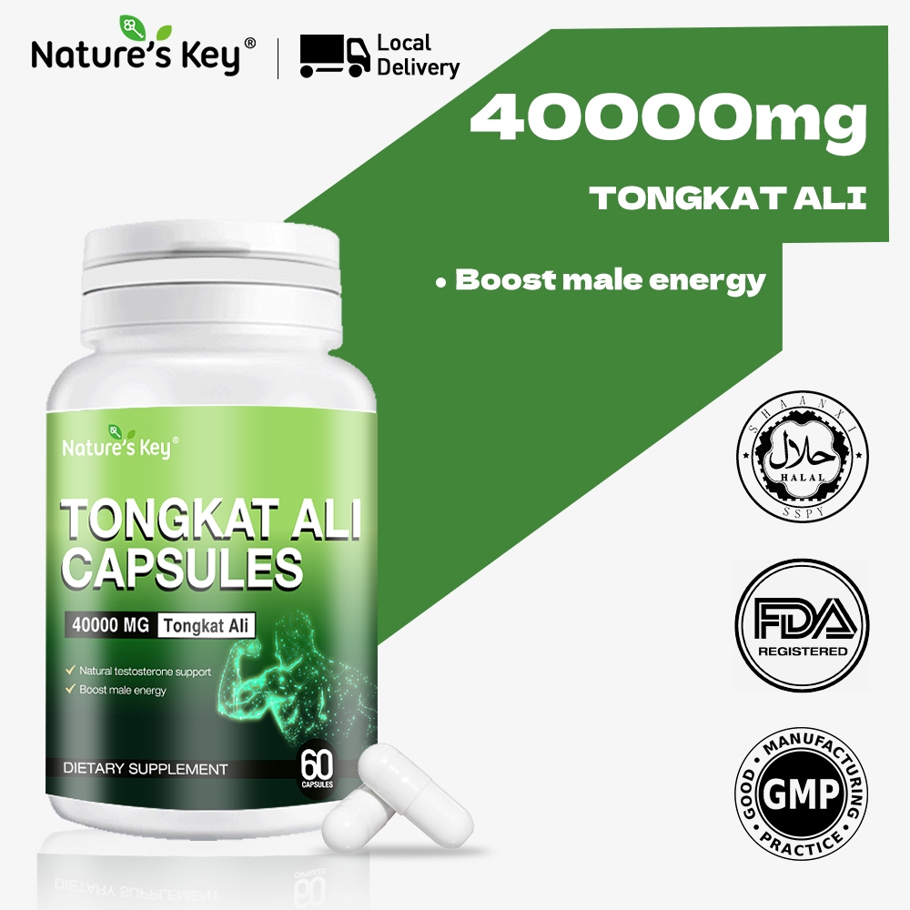 Nature's Key TONGKAT ALI Capsules 40000mg - Boost  Energy Wellness Formulation  60 Capsules