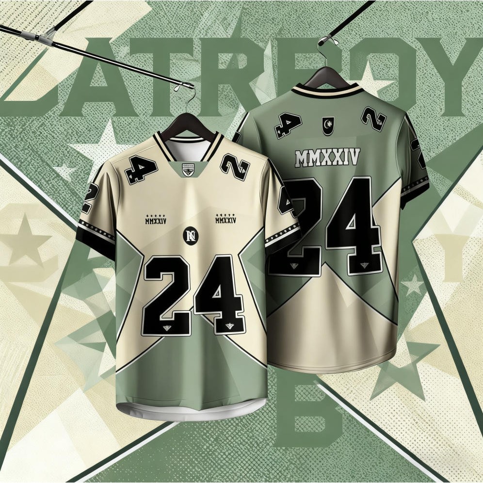 2024 NFL Edition Jersey Baju Tshirt Lelaki Lengan Pendek Retro Collar Full Sublimation Microfiber Jersi Viral Unisex