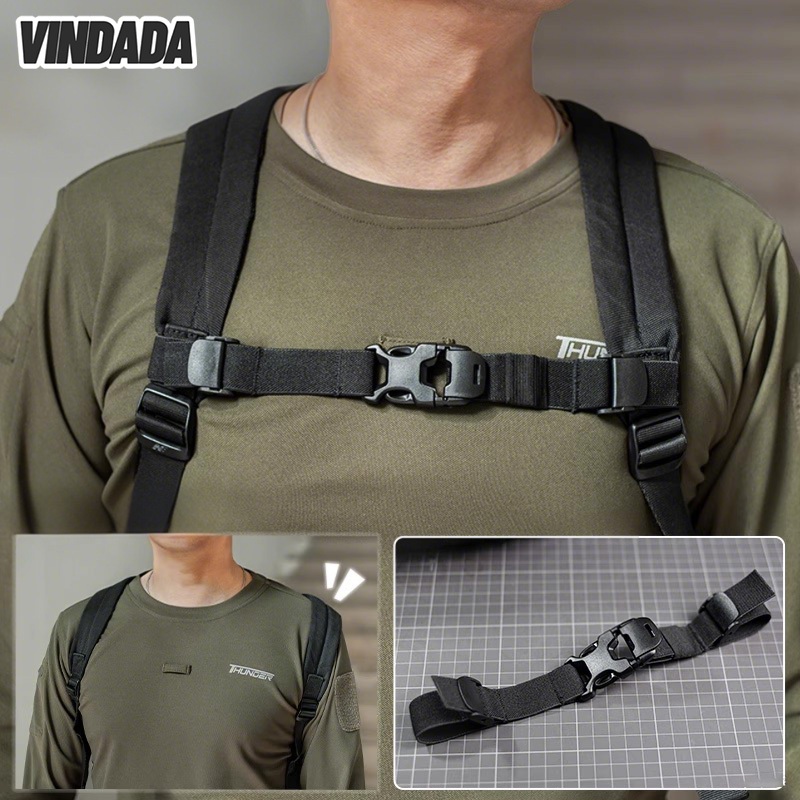 Anti-Slip Chest Strap for Outdoor Backpacks - Adjustable Elastic Buckle, Secure Fit for School, Hiking & Commuting