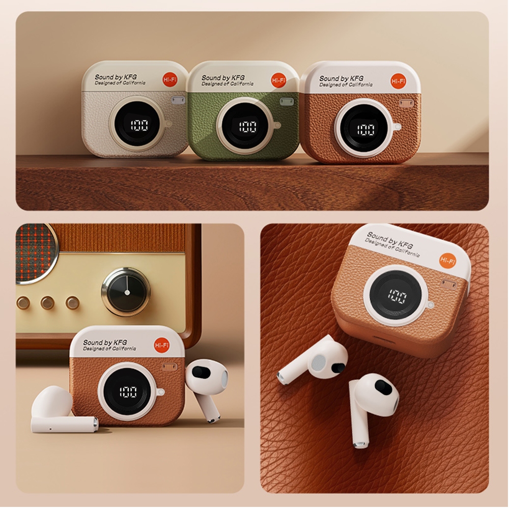 HQAi H12 Headsets Wireless TWS Bluetooth Earbuds LED Display HIFI Sound Earphones Noise Cancellation Headphones