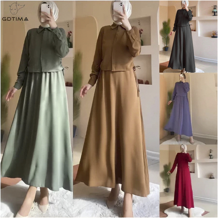 Baju Raya 2026 Viral Baju Kurung Moden Casual Plain Outfit Ironless Muslimah Women Dress One Set