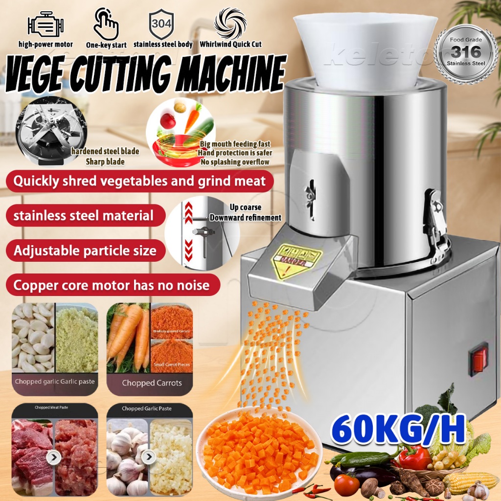Chopper blender 60KG/Hour Vegetable Cutting Machine Blender Mesin Pengisar Kisar Bawang Merah Sambal Cili Lada Kering Chopper Cutter
