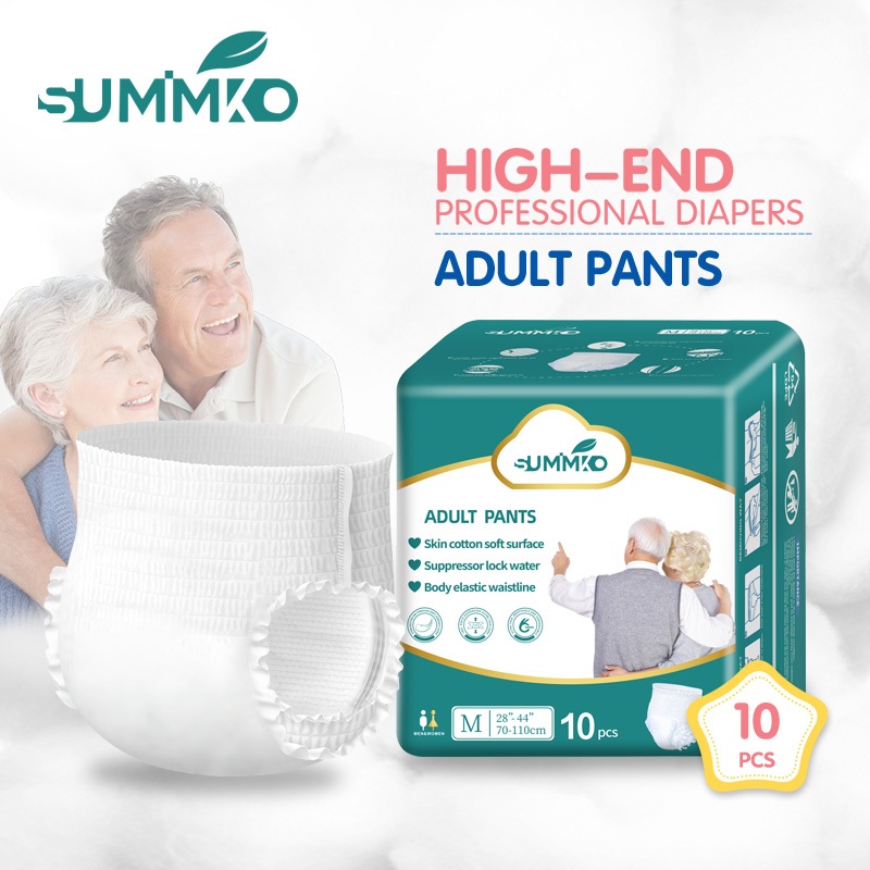 Sumikko Adult Diapers M/L/XL (10pcs/1pack) Adult Pull-Up Pants Leak-Proof Adult Pants Tape Diaper Breathable