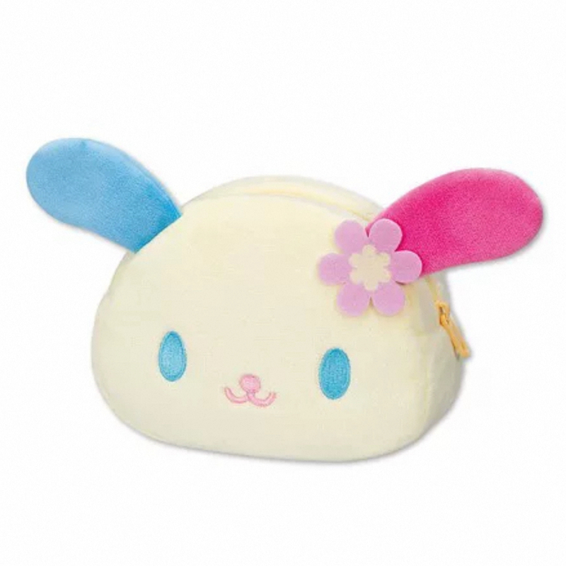 Usahana Plush Makeup Bag Pouch Kawaii Cute Organizer Storage Bag Cartoon Bunny Face Travel Cosmetic Bag Vanity Beauty Case