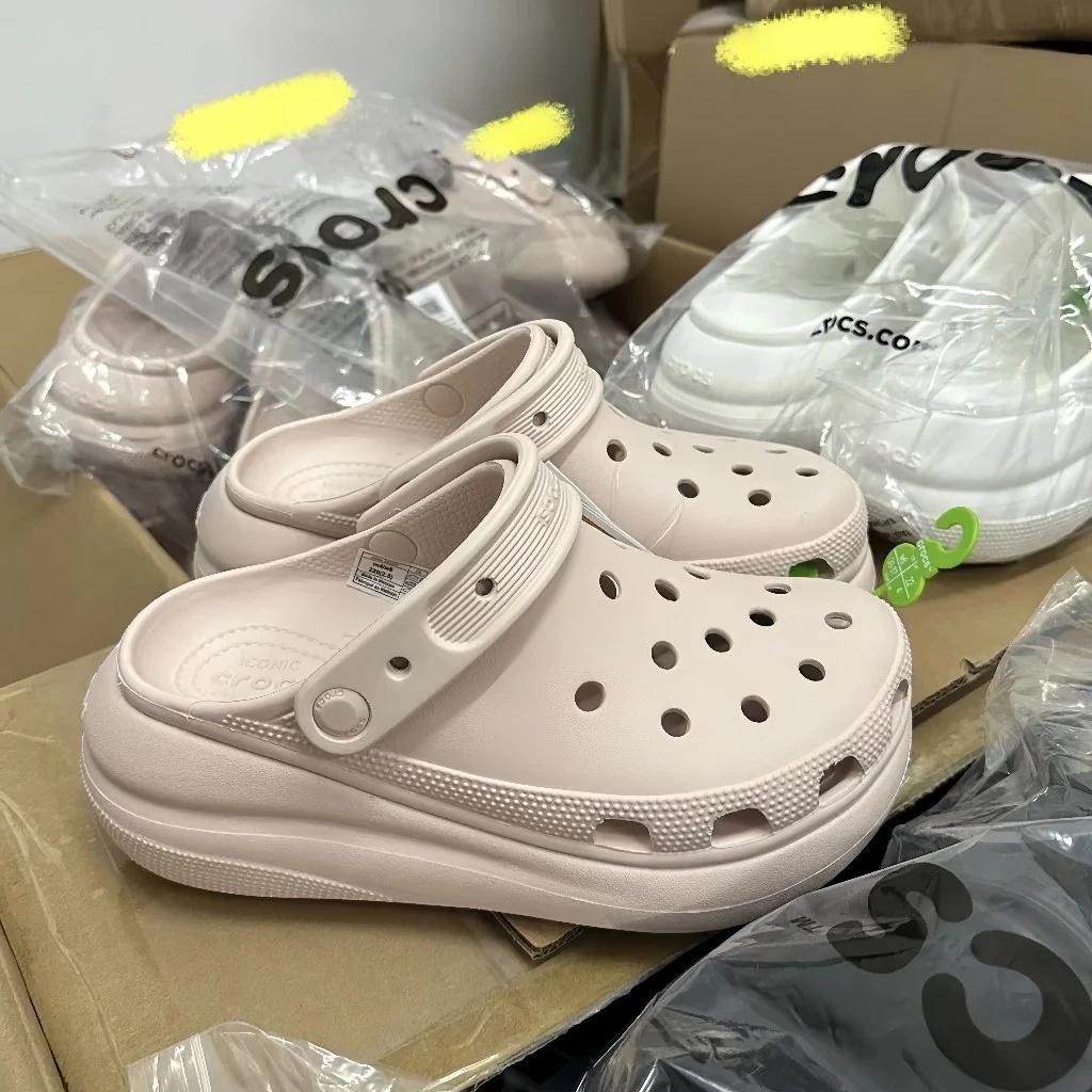 Crocs Crush Clog Women's High Heels and Thick Soles Beach Slippers With Platform Comfort Outdoor Travel Sandals