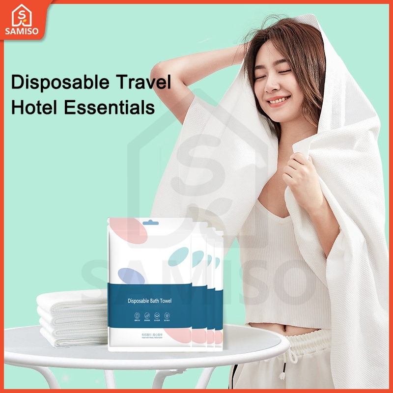 Disposable Travel Hotel Essentials, Includes Disposable Towels, One-time-use Bath Towels, Disposable Bedding Set (Flat Sheet, Pillowcase, Duvet Cover)