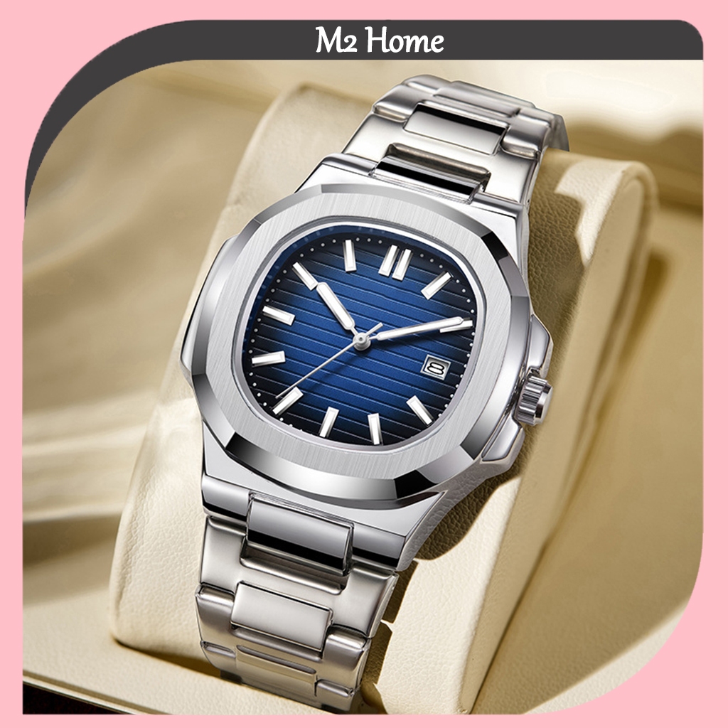 *In Stock*2025 New Business Stainless Steel Strap Watch Square Sports Calendar Quartz Wristwatch High-End Fashion Men's Watch Jam Tangan Lelaki 手表