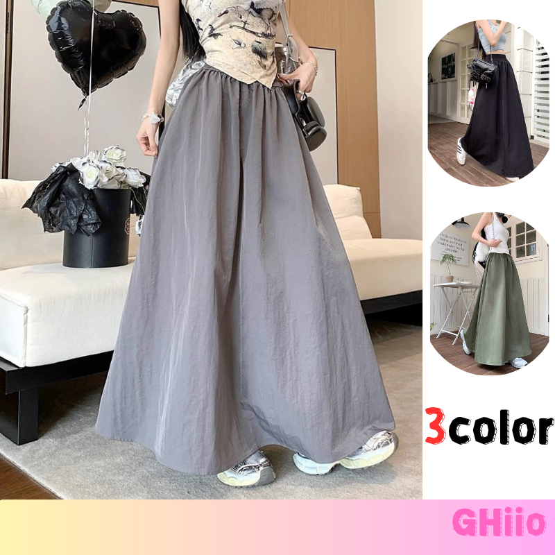 ?GHIIO? [ready stock in Malaysia] Dress Women Maxi Skirt Cotton Casual elastic Wanita Baharu Perempuan Style 高质量时尚