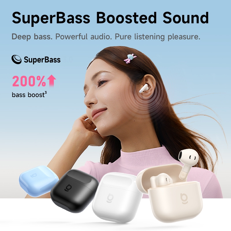Baseus Bass BS2 Lite True Wireless Earbuds IP55 Waterproof Bluetooth6.0 ENC 2-Mic AI Clear Calls