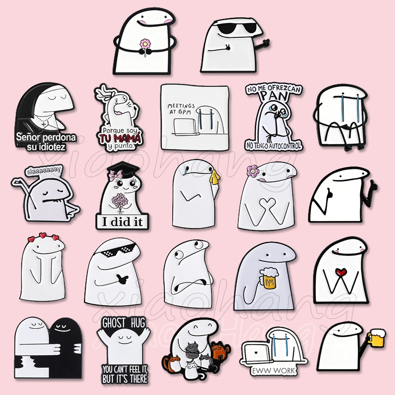 Funny Spanish Phrase Enamel Pin Flork Meme Brooch Cute Cartoon Character Badges Clothing Accessories Gifts for Friends