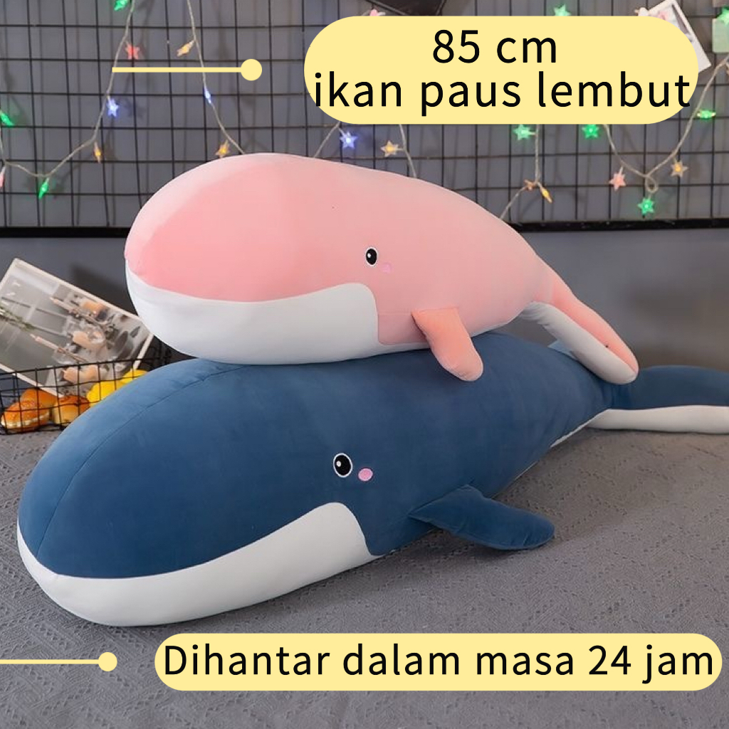 Large Whale Plush Pillow Toy, Ultra-Soft Dolphin Long Strip Sleeping Doll, Shark Doll - Kids' Birthday Gift