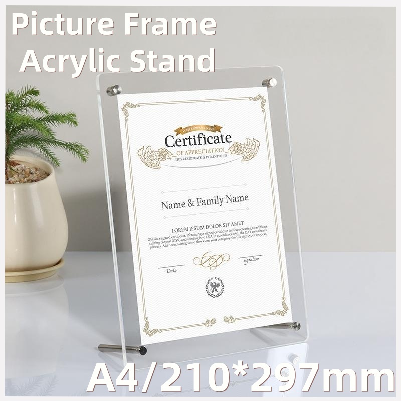 （Local shipping）Acrylic Picture Frame / Honour Award Display Frame / Family Portrait Certificate Document Frame For Tabletop Display