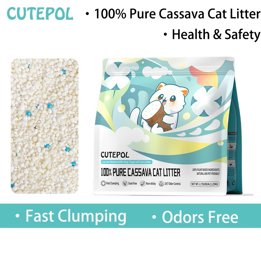 Cutepol Premium 100% Cassava Cat Litter Pasir Kucing Super Clumping Almost Dust-free Natural